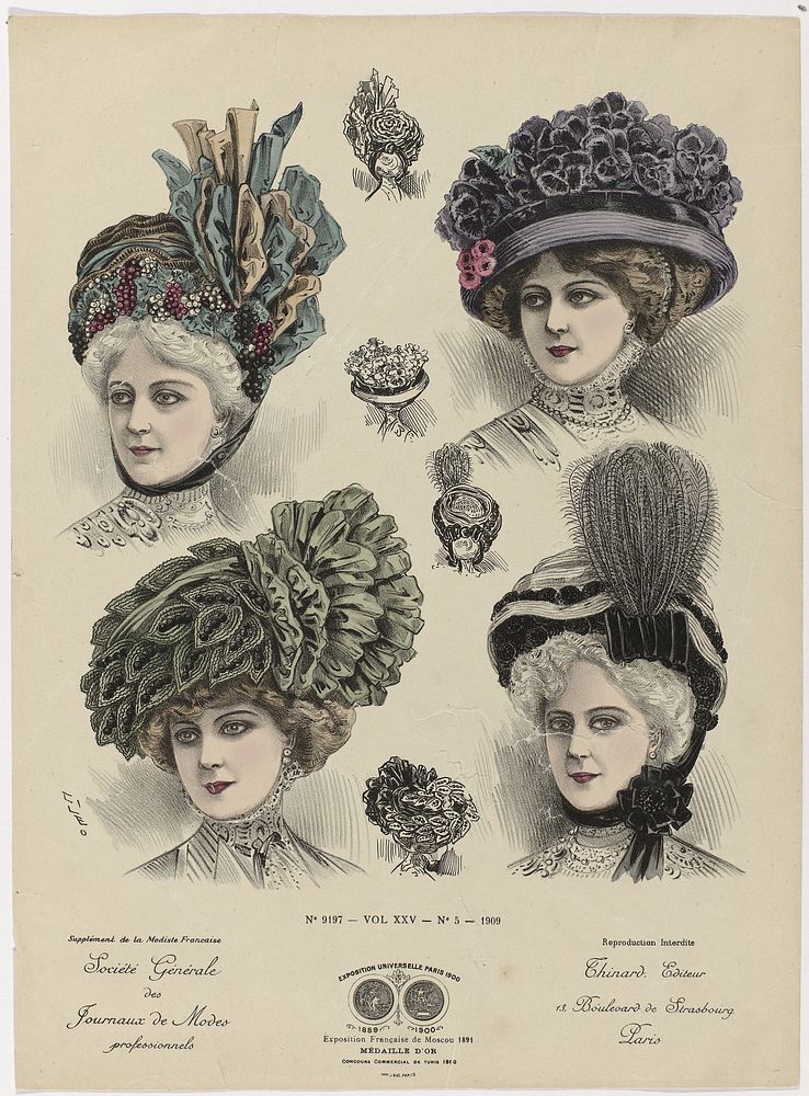 Société Générale des Journaux de Modes professionnels 1909, No. 9197, Vol. XXV, No. 5 (1909) by Cléo, anonymous, Thinard and…