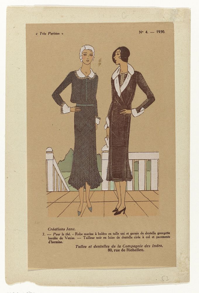 Très Parisien, 1930, No. 4 : Créations Jan (...) (1930) by anonymous