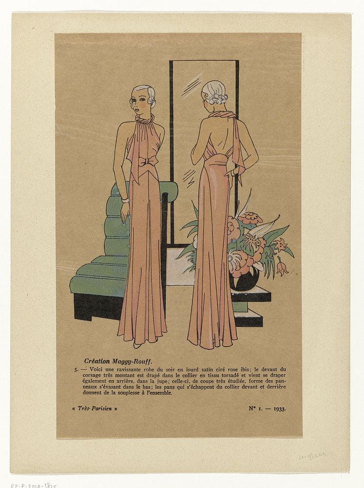 Très Parisien, 1933, No. 1 : Création Maggy-Rouff. / 5. - Voici une ravissant (...) (1933) by anonymous, Maggy Rouff and G P…