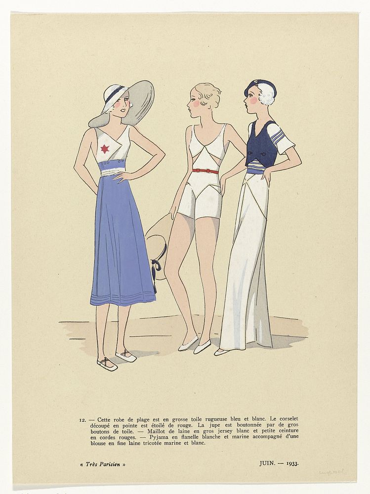 Très Parisien, Juin 1933, No. 12 : Cette robe de plag (...) (1933) by anonymous and G P Joumard