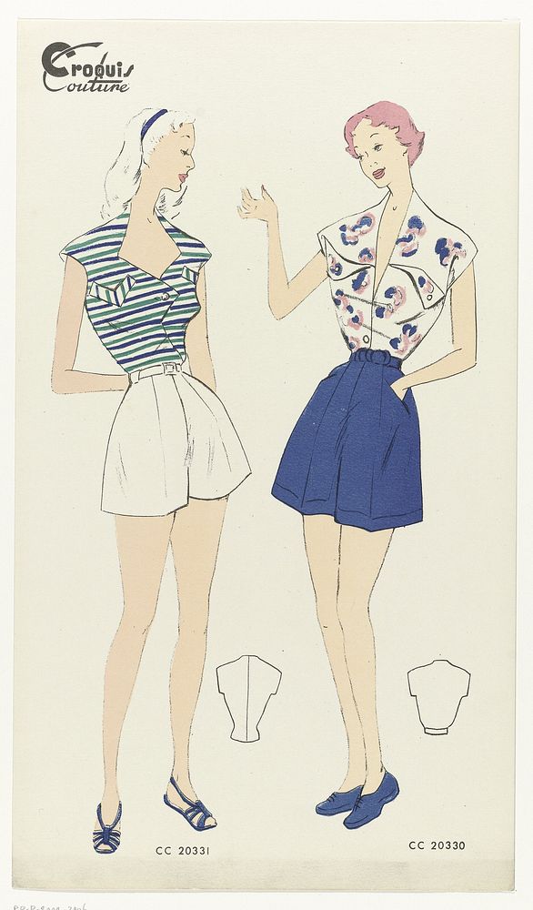 Croquis Couture, No. CC 20331 en CC 20330 (c. 1946) by anonymous