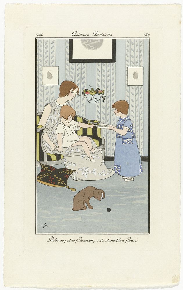 Journal des Dames et des Modes, Costumes Parisiens, 1914, No. 137 : Robe de petite fill (...) (1914) by Monogrammist MFN and…