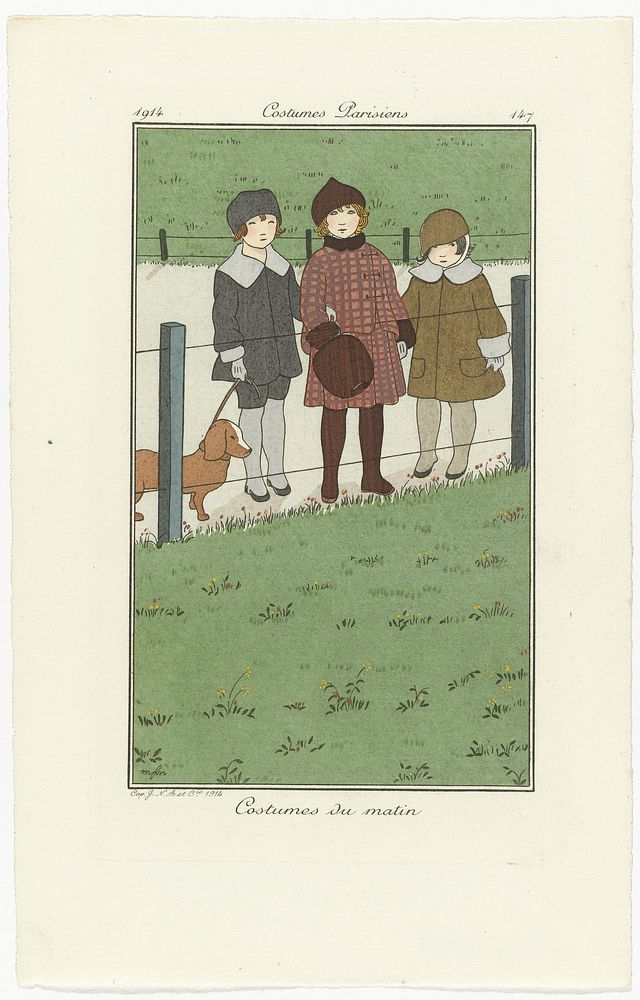 Journal des Dames et des Modes, Costumes Parisiens, 1914, No. 147 : Costumes du matin (1914) by Monogrammist MFN and…