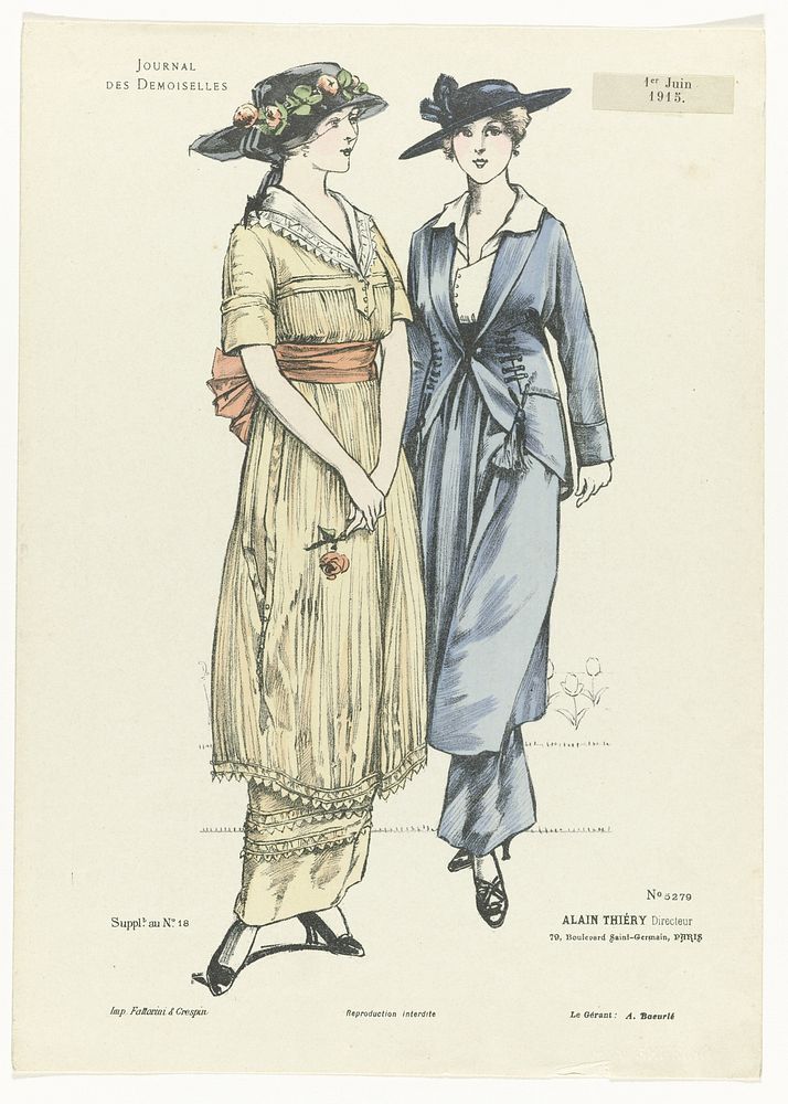 Journal des Demoiselles, 1 Juin 1915, No. 5279, Suppl. No. 18 (1915) by anonymous and Fattorini and Crespin
