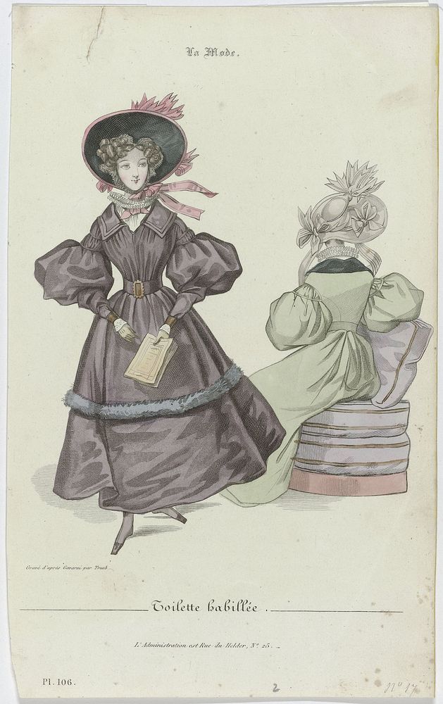 La Mode, 1830, Pl. 106 : Toilette habillée (1830) by Trueb and Paul Gavarni