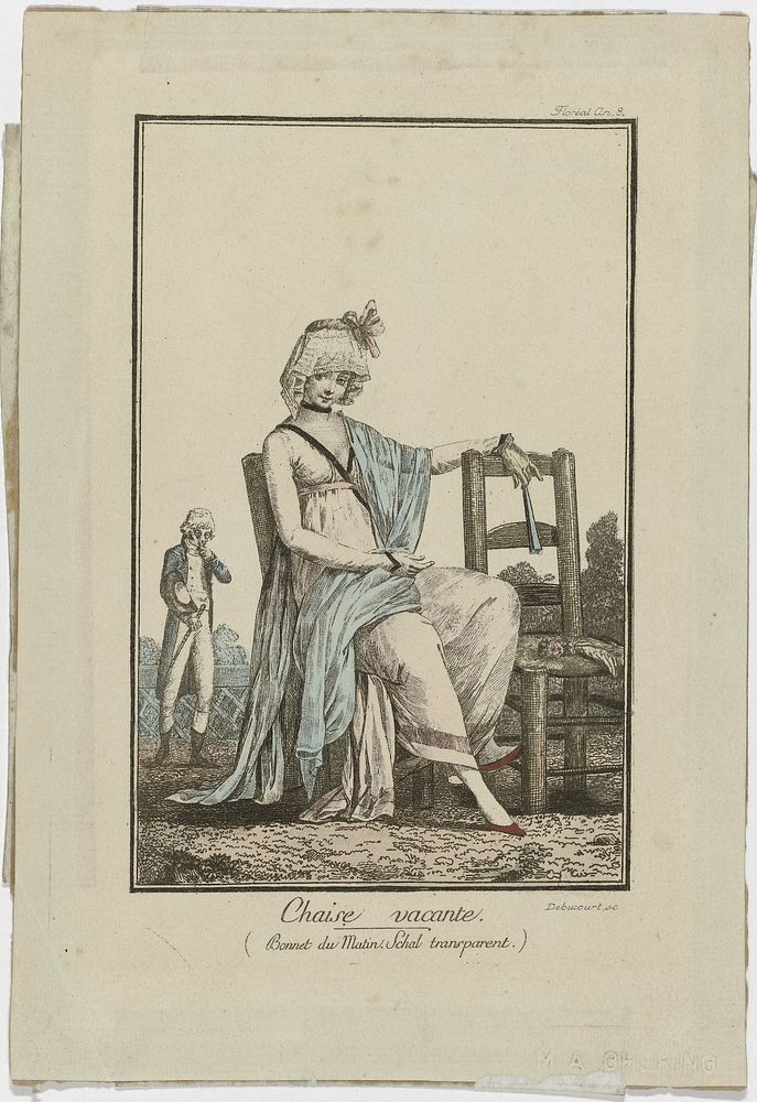 Modes et Manières du Jour, 1800-1801, latere druk van No: 4: Chaise vacant (...) (1804) by Philibert Louis Debucourt and…