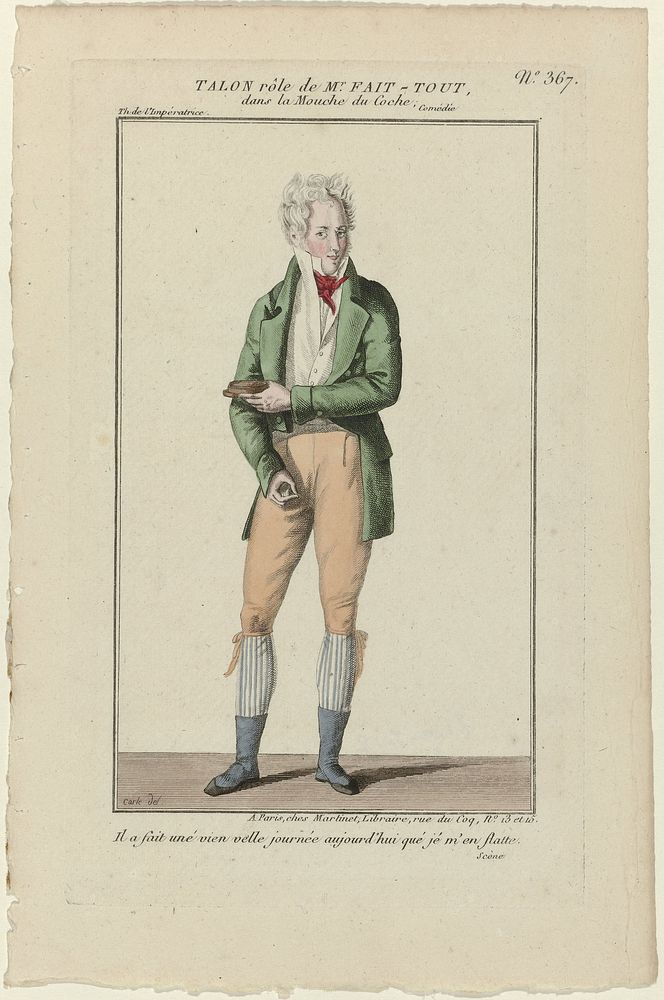 Petite Galerie Dramatique, 1796-1843, No. 367: Talon rôle de Mr Fait-Tout (...) (1796 - 1843) by anonymous, Carle Vernet and…
