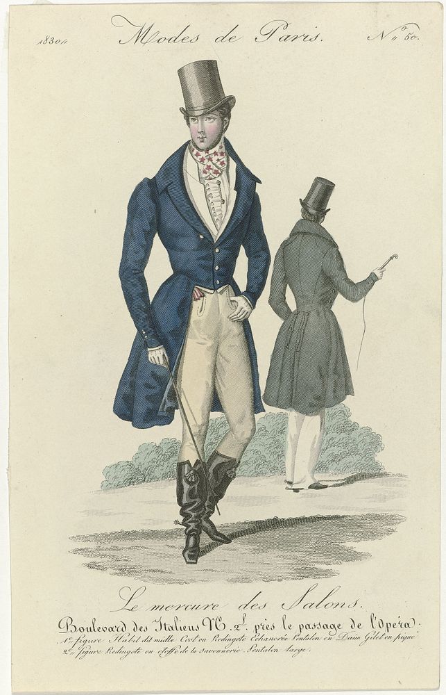 Le Mercure des Salons, Modes de Paris, 1830, No. 50: 1e figure Habit dit midl (...) (1830) by anonymous