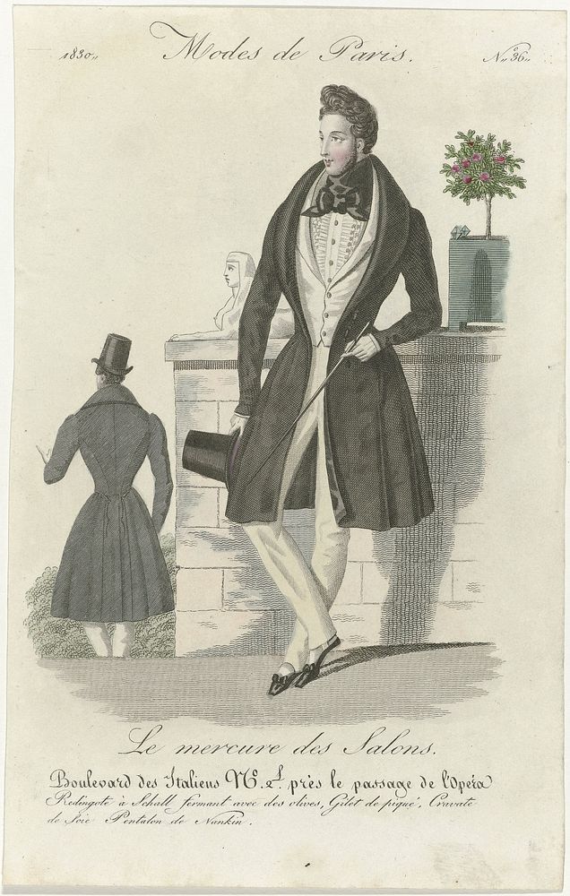 Le Mercure des Salons, Modes de Paris, 1830, No. 36 : Redingote à Schall fermant (...) (1830) by anonymous