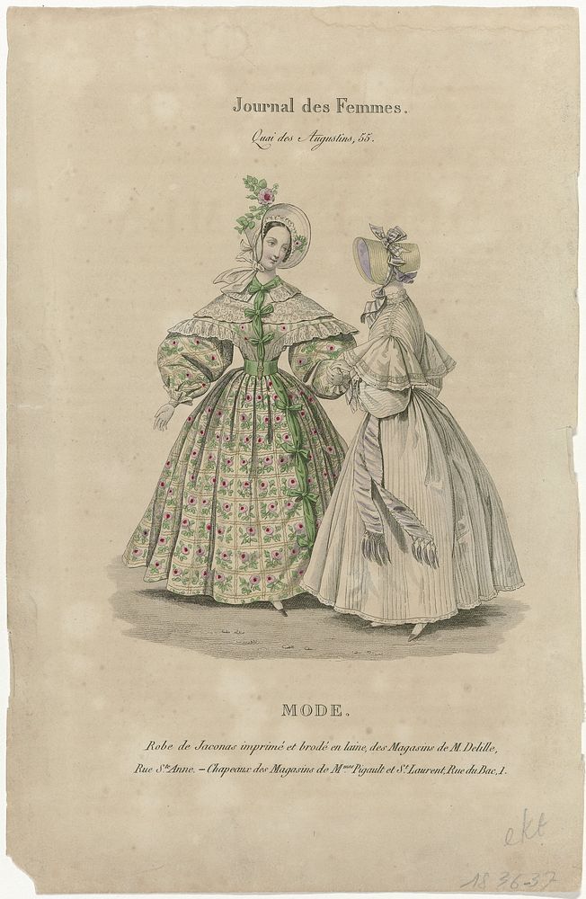 Journal des Femmes, 1836-1837 : Robe de Jaconas (...) (1836 - 1837) by anonymous