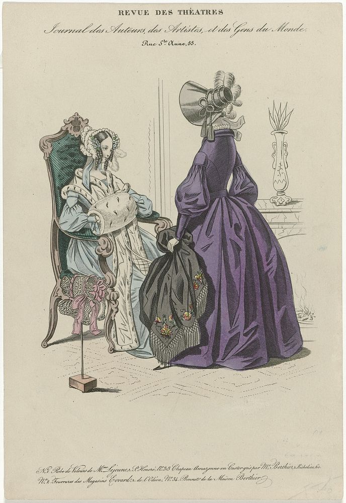 Revue des Théatres, ca. 1838 : No.1 Robe de Velours (...) (c. 1838) by anonymous