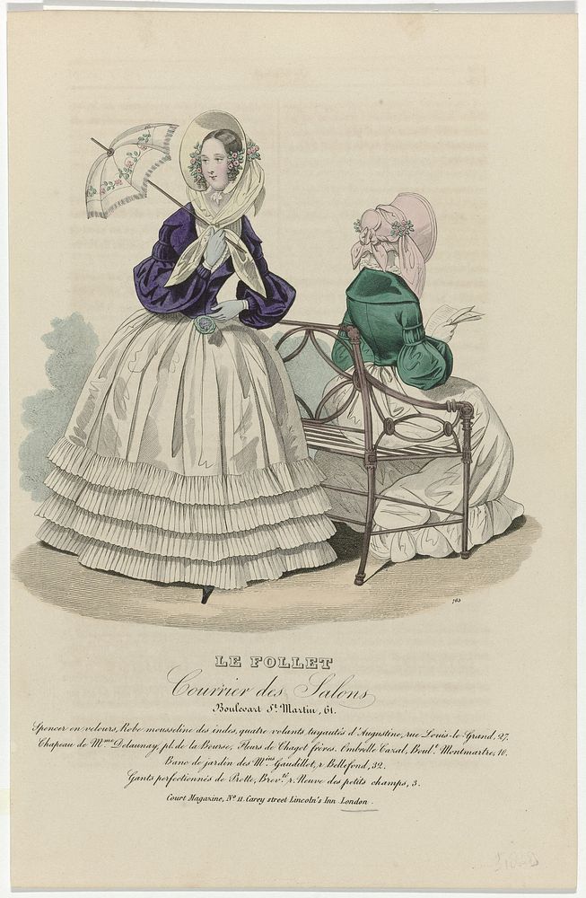 Le Follet Courrier des Salons, 1838, No. 765: Spencer en velours (...) (1838) by anonymous