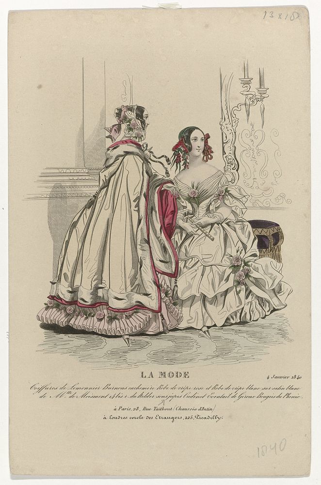 La Mode, 4 janvier 1840 : Coiffures de Lemonnier (...) (1840) by anonymous