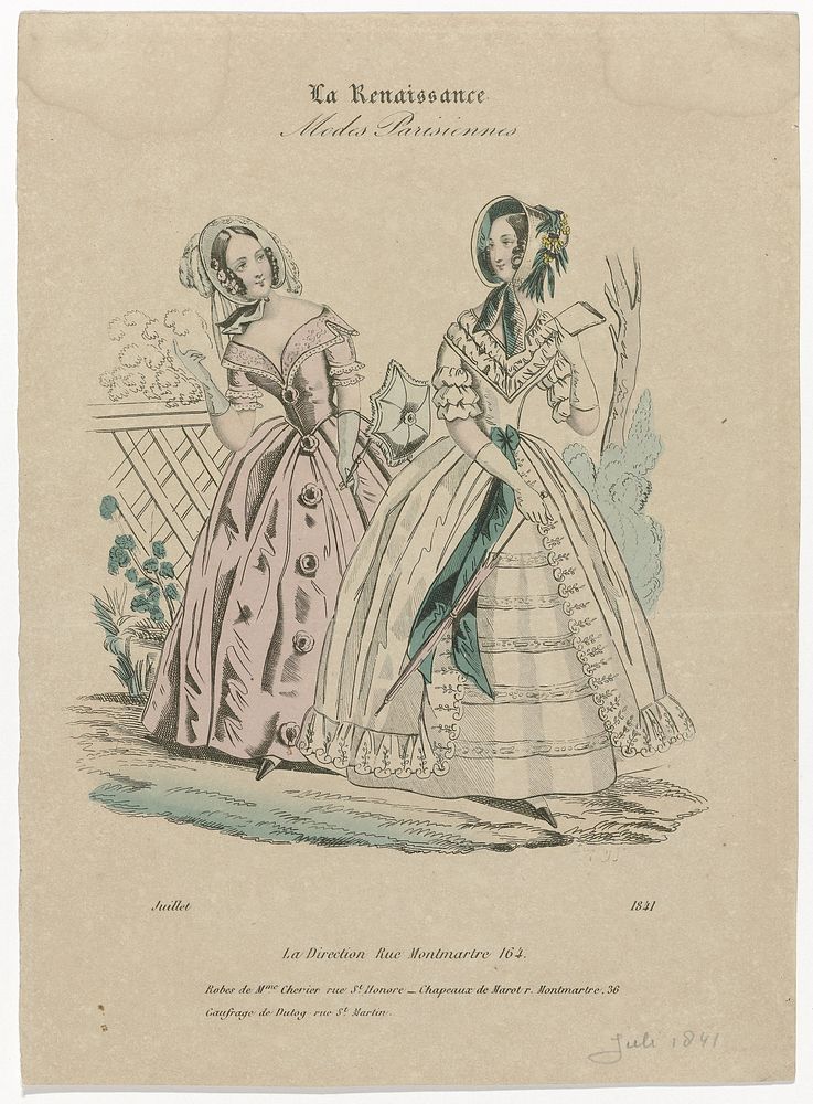 La Renaissance, juillet 1841 : Robes de Mme Cherier (...) (1841) by anonymous