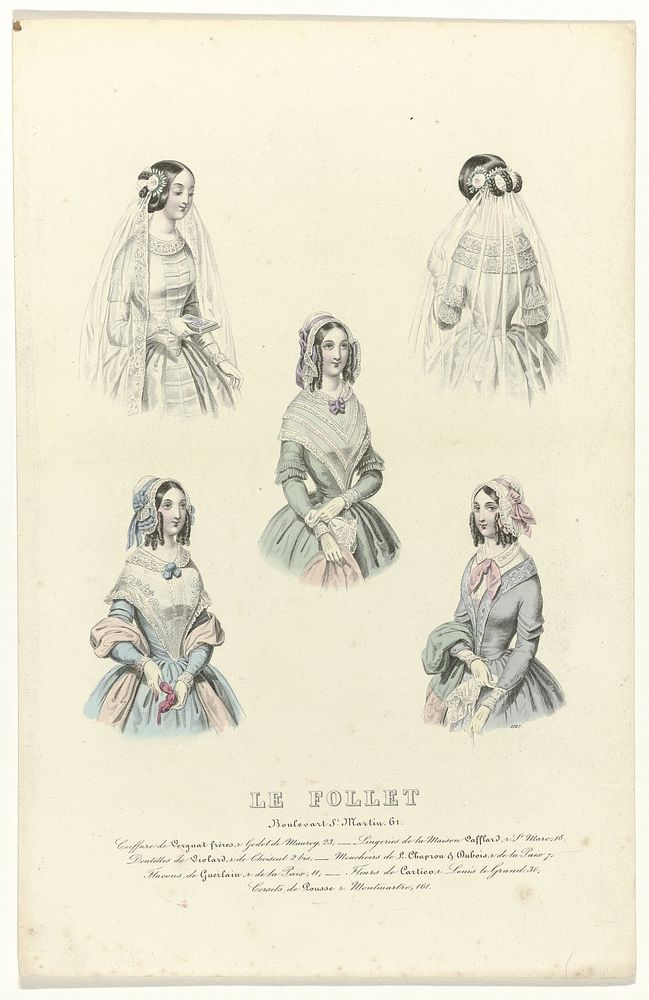 Le Follet, 1841, No. 1287: Coiffure de Verguat (...) (1841) by anonymous