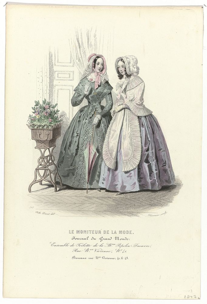 Le Moniteur de la Mode, 1843, No. 1 : Ensemble de Toilett (...) (1843) by Tavernier and Jules David 1808 1892