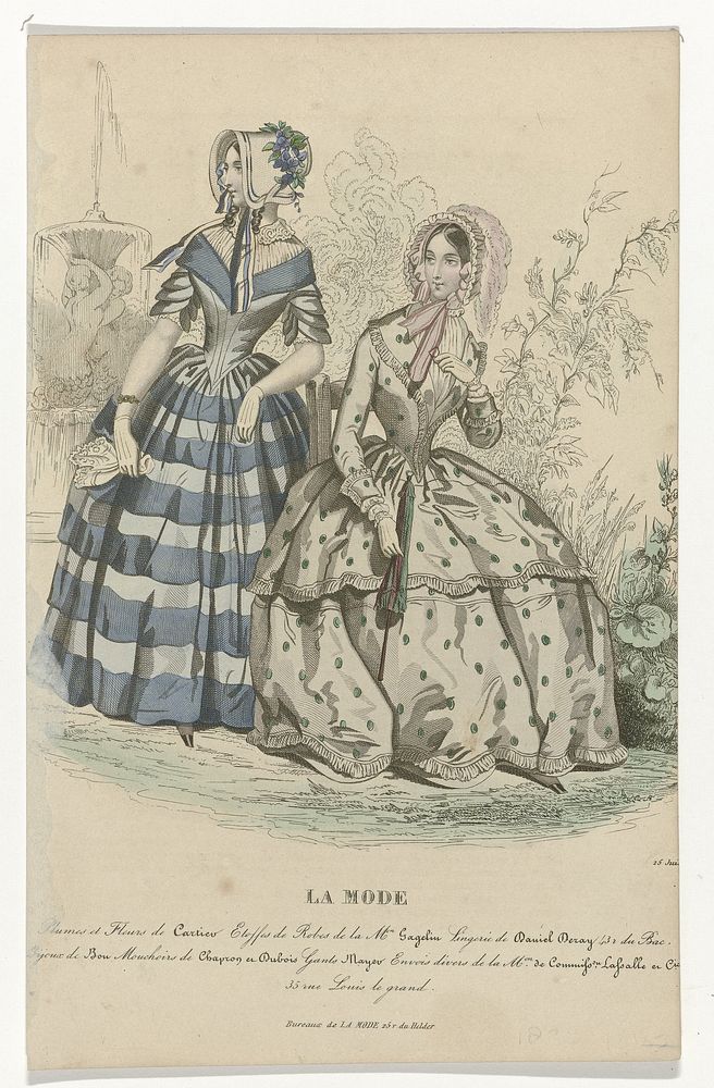 La Mode, 25 juin 1844 : Plumes et Fleurs (...) (1844) by anonymous