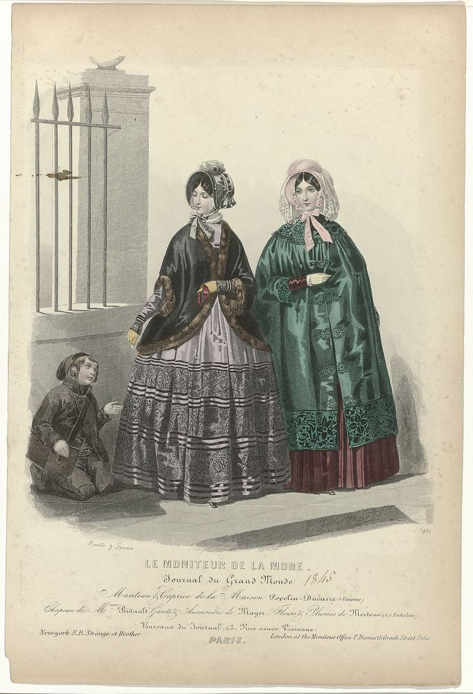 Le Moniteur de la Mode, 1845, No. 95 : Manteau & Caprice de la Maison (...) (1845) by Jean Baptiste Réville, M Gervais…