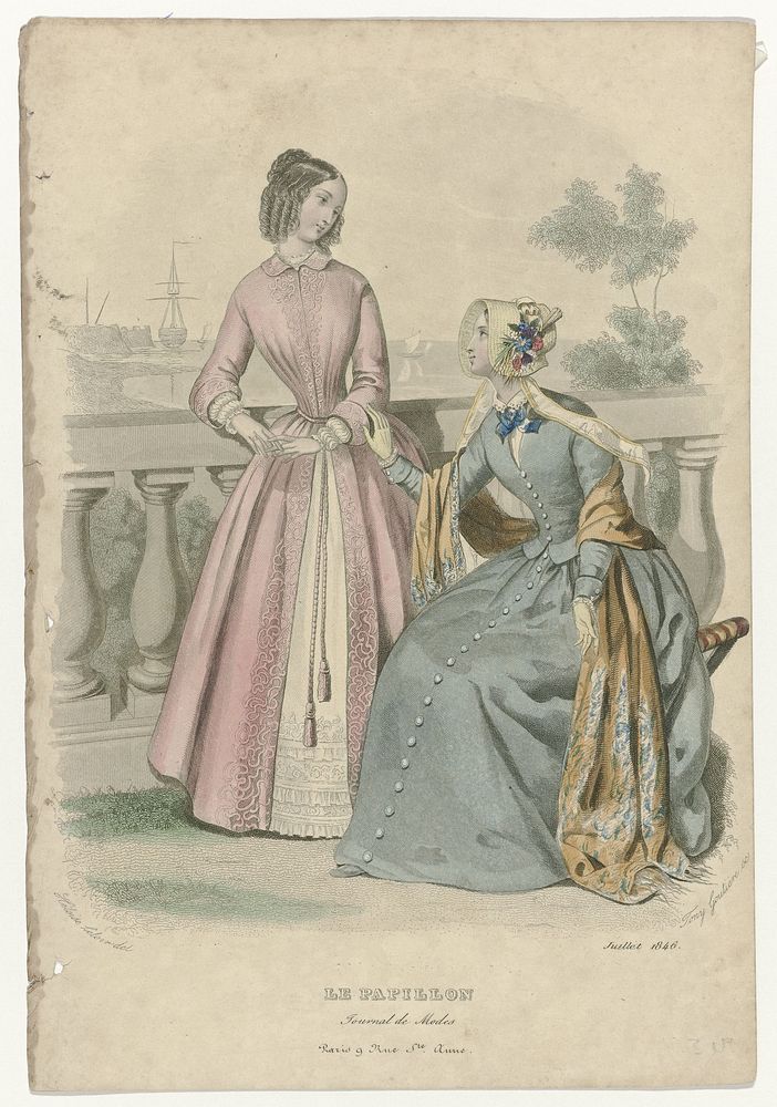 Le Papillon, Journal de Modes, juillet 1846 (1846) by Tony Goutière and Héloïse Leloir Colin