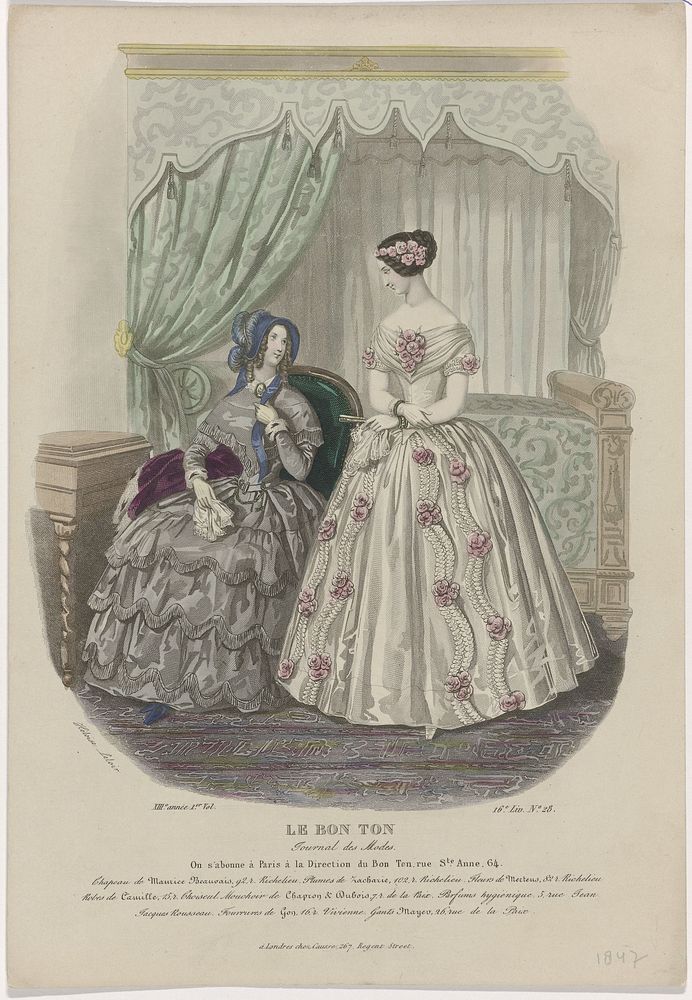 Le Bon Ton, 1847, 8e année, I.er Vol, 16e Liv. No. 28 : Chapeau de Maurice Beauvais (...) (1847) by anonymous and Héloïse…