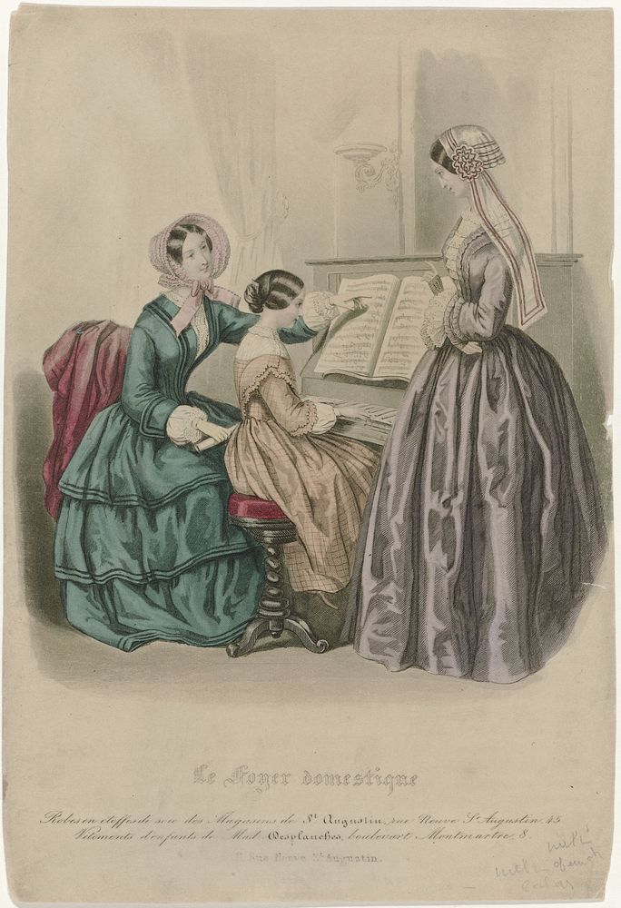 Le Foyer domestique, ca. 1850 : Robes en etoffes de soi (...) (c. 1850) by anonymous