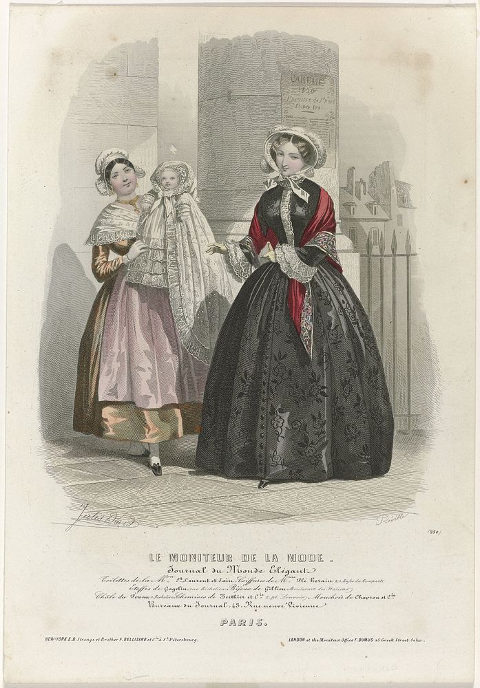 Le Moniteur de la Mode, maart 1850, No. 250 : Toilettes de la Mon St. Laurent (...) (1850) by Jean Baptiste Réville, Jules…