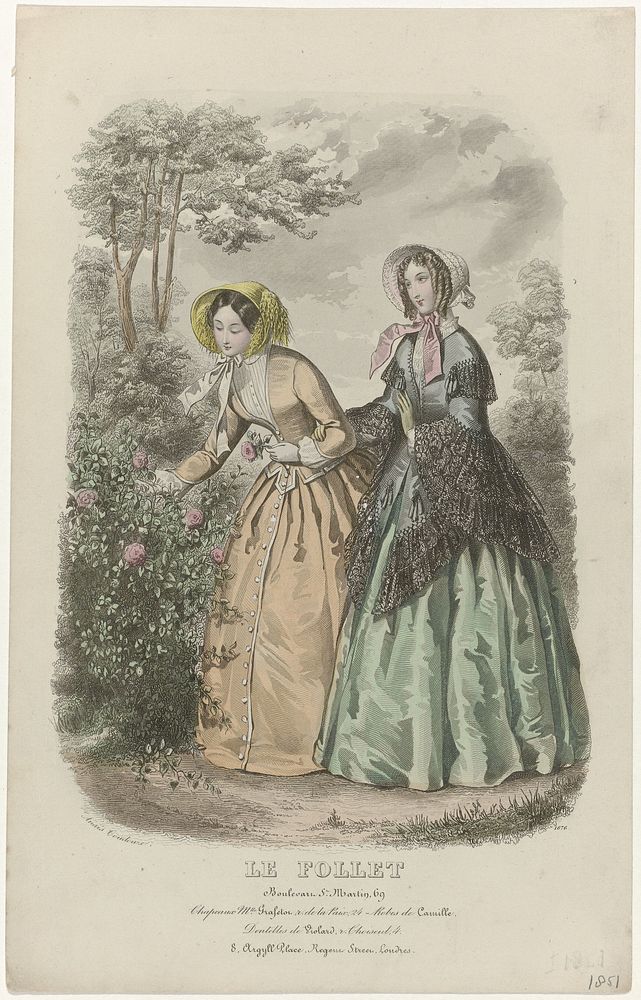 Le Follet, 1851, No. 1676 : Chapeaux M.lle Grafetor (...) (1851) by anonymous and Anaïs Colin Toudouze