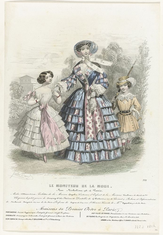Le Moniteur de la Mode, 1852, No. 332 : Modes d'Alexandrin (...) (1852) by M Gervais, Jules David 1808 1892, E B Strange and…