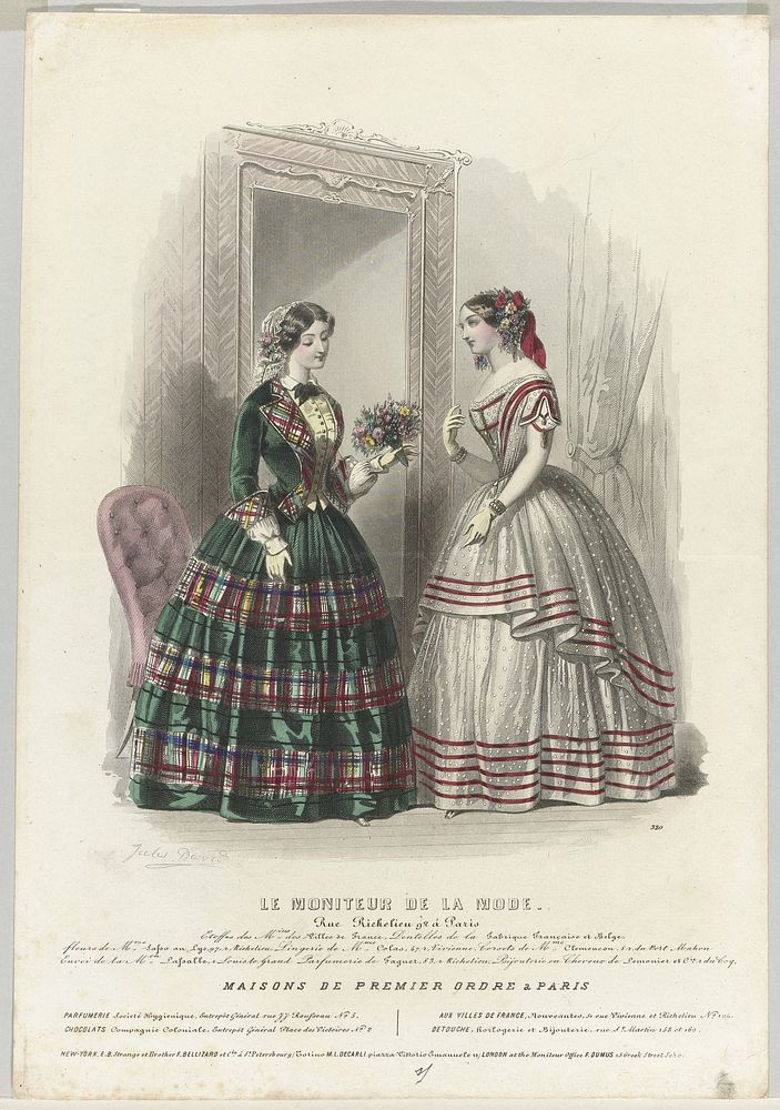 Le Moniteur de la Mode, 1852, No. 320 : Etoffes des M.ins. des villes de France (1852) by Millin, Jules David 1808 1892, E B…