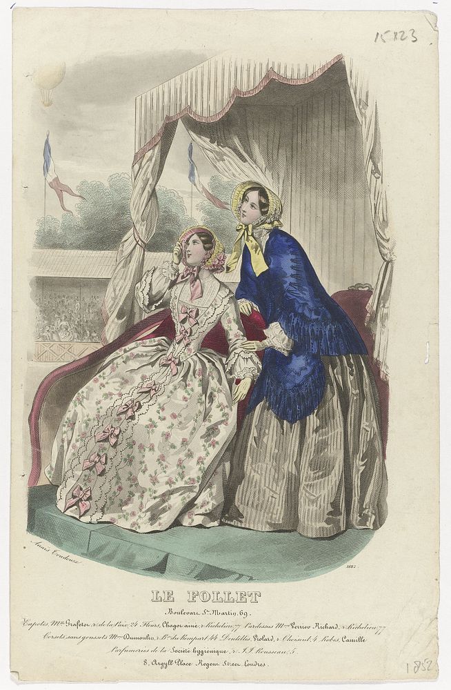 Le Follet, 1852, No.1682 : Capotes M.lle Grafetor (...) (1852) by anonymous and Anaïs Colin Toudouze