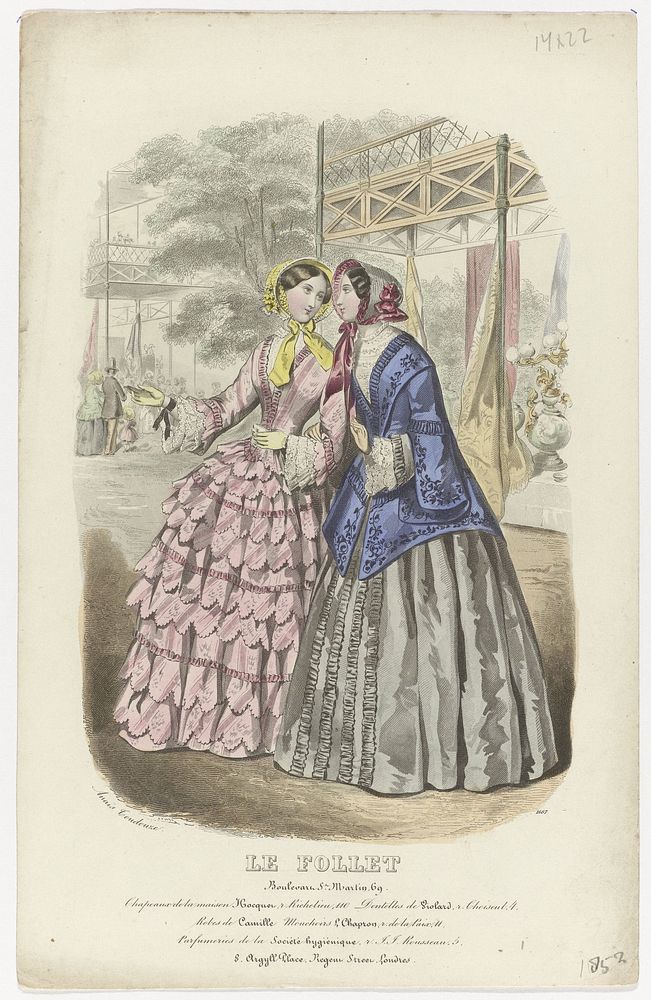 Le Follet, 1852, No. 1687 : Chapeaux de la maison (...) (1852) by anonymous and Anaïs Colin Toudouze