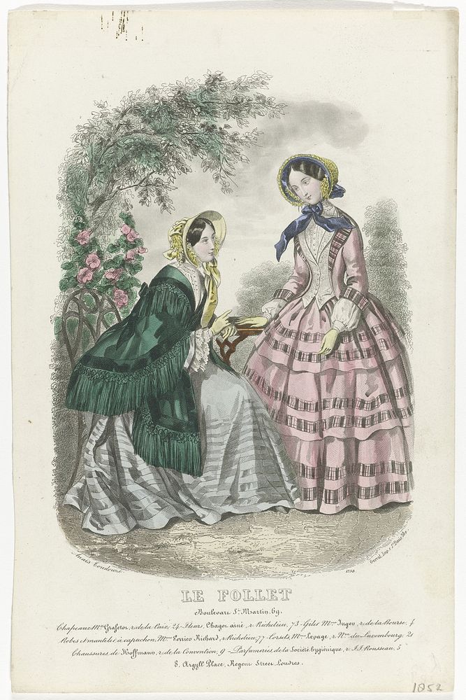Le Follet, 1852, No. 1758 : Chapeaux M.lle Grafetor (...) (1852) by anonymous, Anaïs Colin Toudouze and Gerval