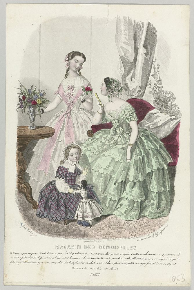 Magasin des Demoiselles, 25 septembre 1853 (1853) by J Desjardins, Anaïs Colin Toudouze and Digeon