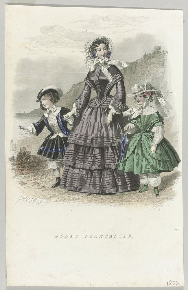 Le Journal des Dames et des Demoiselles, edition Belge, ca. 1853, No. 341: Modes Françaises. (c. 1853) by Jean Baptiste…