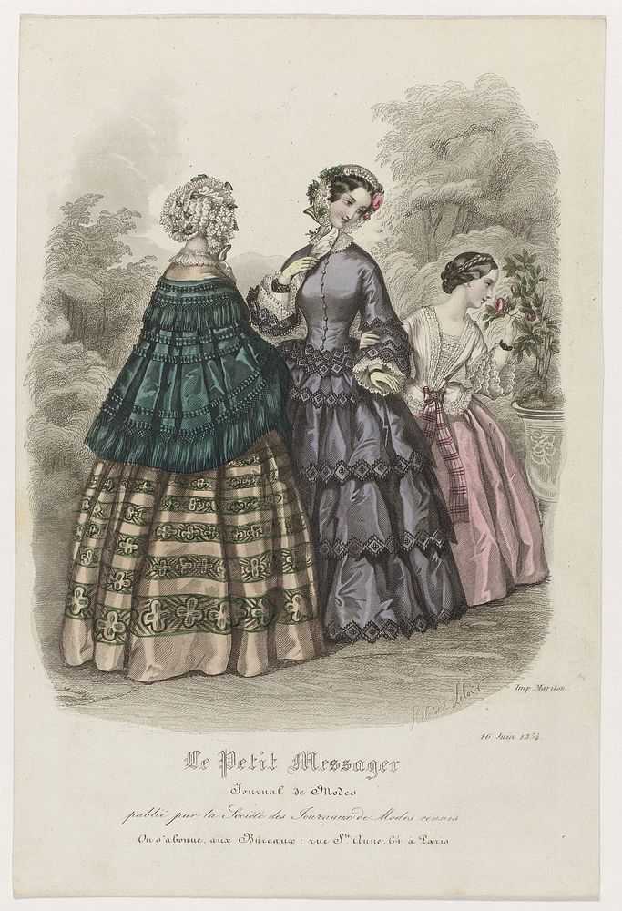 Le Petit Messager, 16 Juin 1854 : Journal de Modes (...) (1854) by anonymous, Héloïse Leloir Colin and Mariton