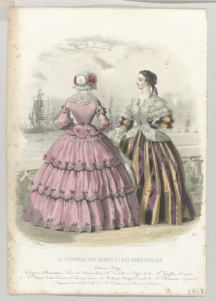 Le Journal des Dames et des Demoiselles, Edition Belge, 1854, No. 403 : Chapeau d'Alexandrin (...) (1854) by Jean Baptiste…