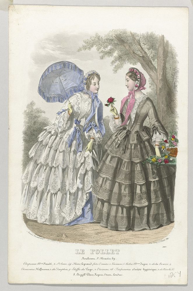 Le Follet, 1854, No. 1887 : Chapeau Mme Naudé (...) (1854) by Laurent François Guerdet, Anaïs Colin Toudouze and A Leroy