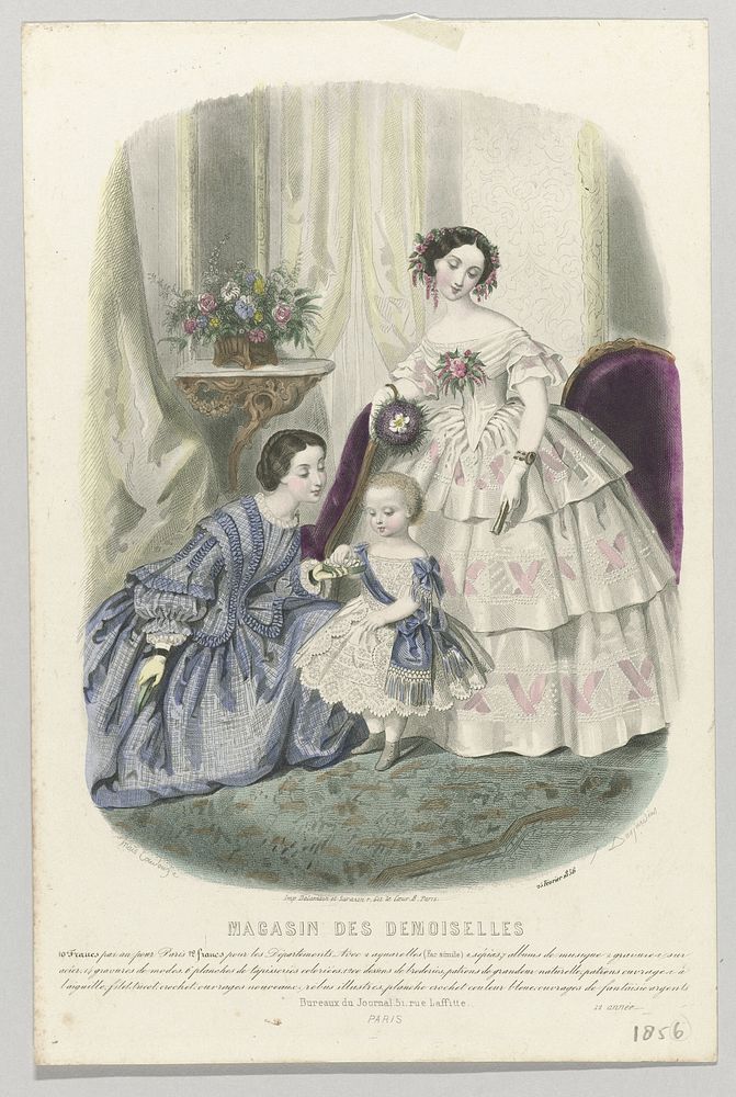 Magasin des Demoiselles, 25 février 1856, 12 année (1856) by J Desjardins, Anaïs Colin Toudouze, Delamain Duval and Sarazin