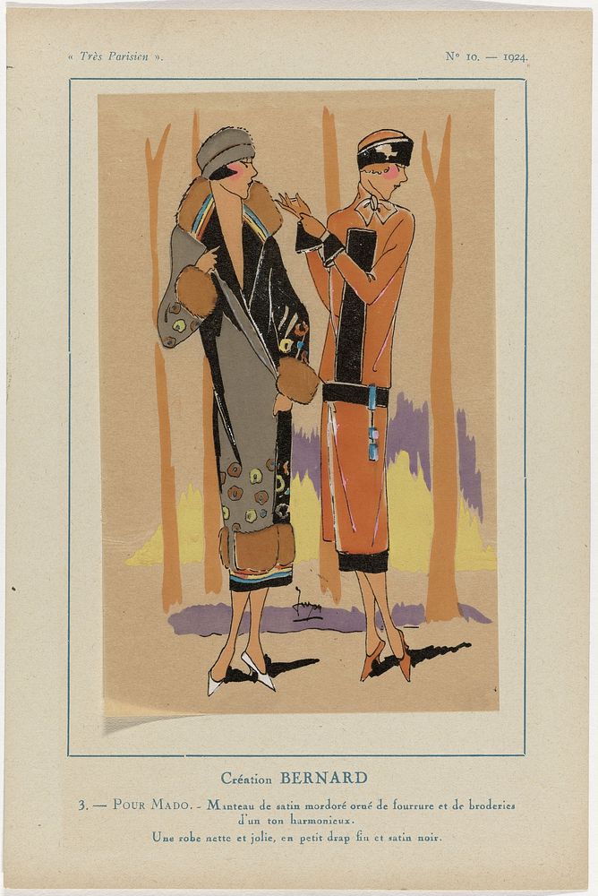 Très Parisien, 1924, No. 10 : Création BERNARD / 3.-Pour Mad (...) (1924) by anonymous, Bernard and G P Joumard