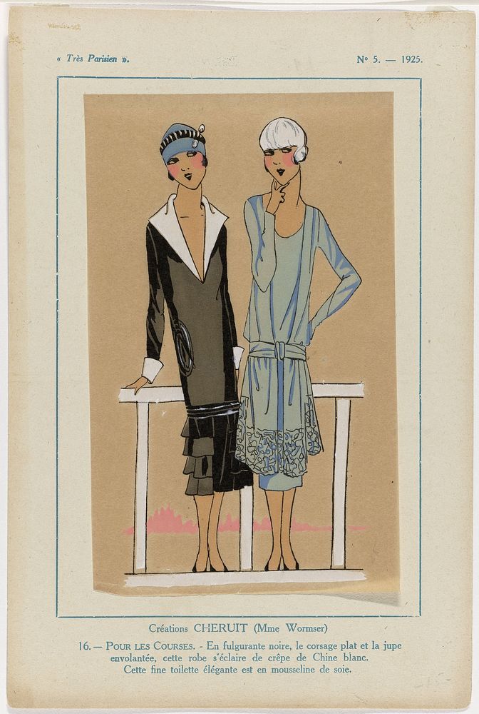 Très Parisien, 1925, No. 5 : Créations Cheruit (Mme Wormser) (...) (1925) by anonymous, Chéruit and G P Joumard