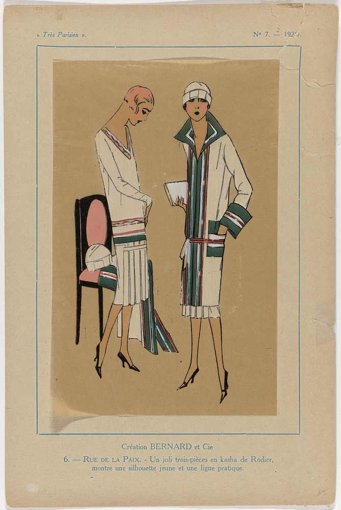 Très Parisien, 1925, No. 7 : Création BERNARD et Ci (...) (1925) by anonymous, Rodier, Bernard et Cie and G P Joumard