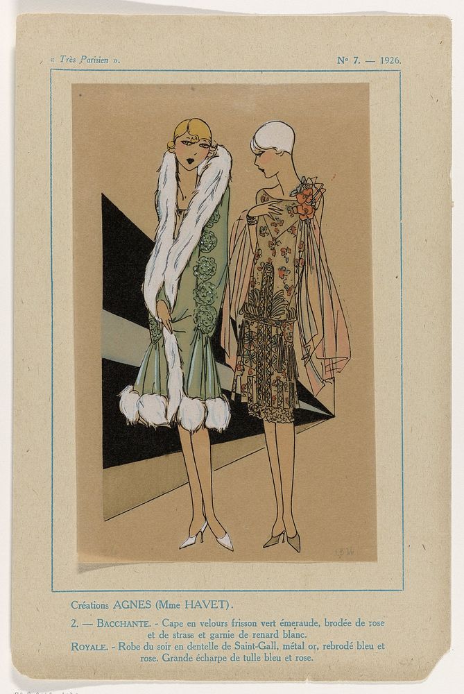 Très Parisien, 1926, No. 7 : 2: Créations Agnes (Mme Havet) (...) (1926) by anonymous, Agnes and G P Joumard