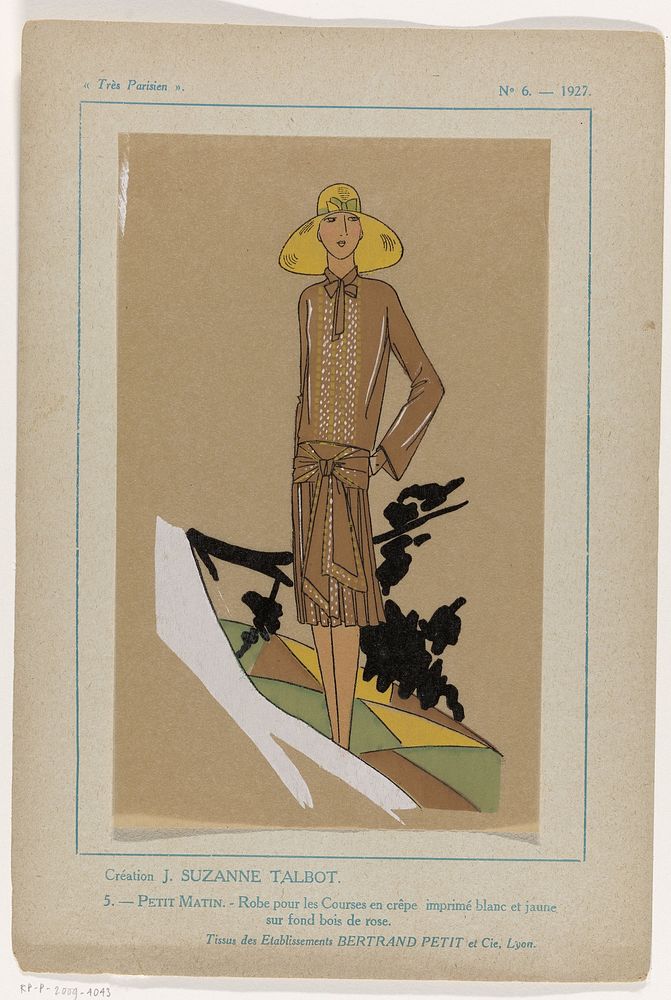 Très Parisien, 1927, No. 6 : -5: Création J. SUZANNE TALBOT (...) (1927) by anonymous, Suzanne Talbot, Bertrand Petit et Cie…