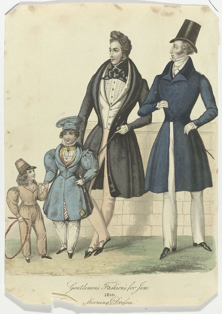 Gentlemen's Fashions for June 1830 : Morning Dresses (1830) by anonymous