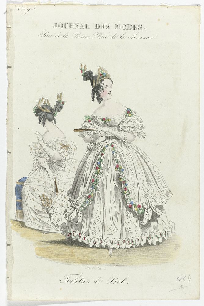 Journal des Modes, 1836, No. 19 : Toilettes de Bal (1836) by Daems