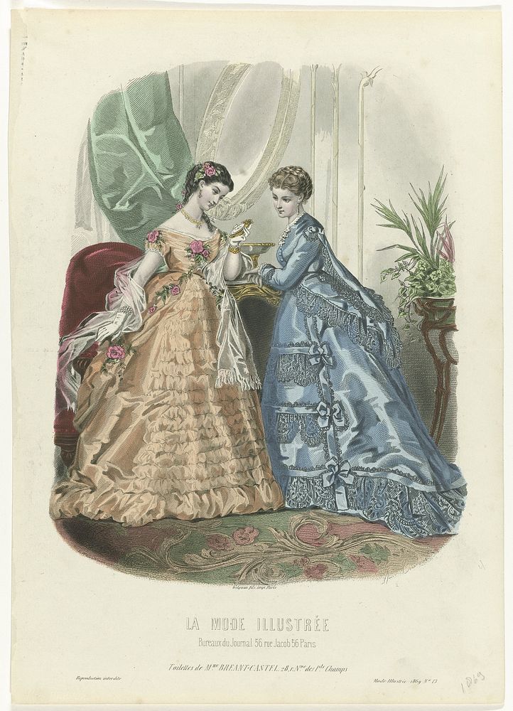 La Mode Illustrée, 1869, No. 13 : Toilettes de Mme Breant-Castel (...) (1869) by M Gervais, Anaïs Colin Toudouze and Gilquin…