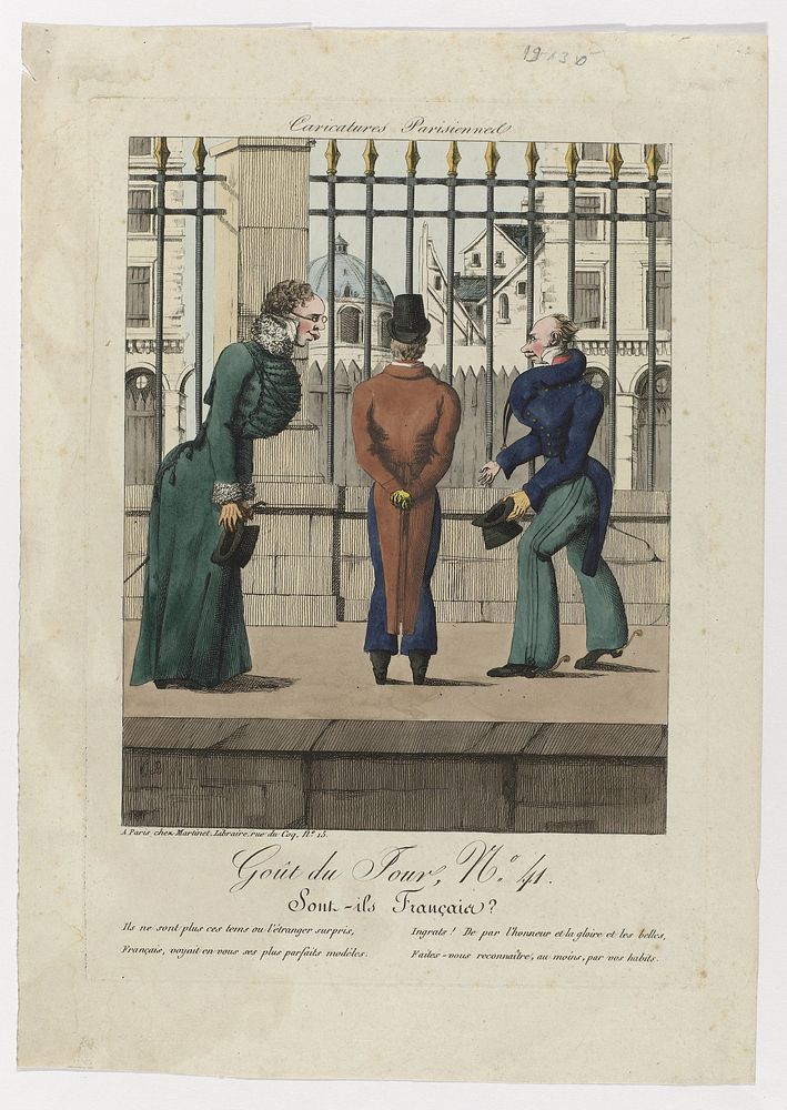 Goût du Jour, caricatures Parisiennes, 1808, No. 41 : Sont-ils Français? (...) (1808) by anonymous, Monogrammist EB and…