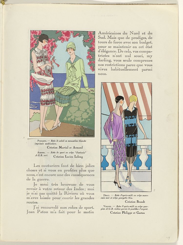 Art - Goût - Beauté, Feuillets de l' élégance féminine, Février 1926, No. 66, 6e Année, p. 19 (1926) by anonymous, Martial…