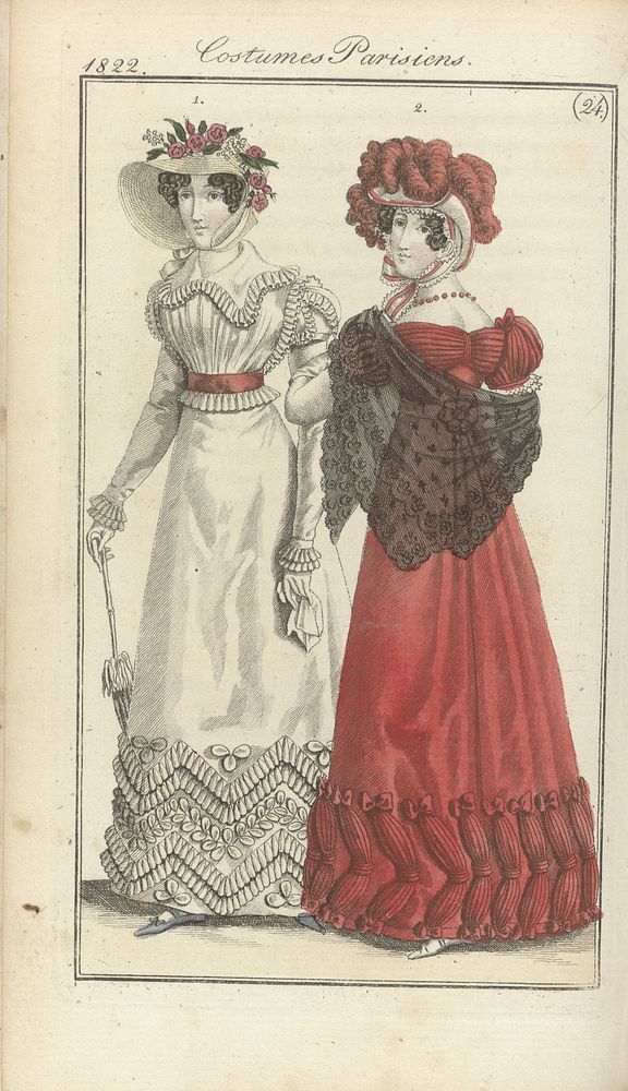 Journal des Dames et des Modes, editie Frankfurt  9 Juin 1822,Costumes Parisiens (24) (1822) by anonymous and J P Lemaire