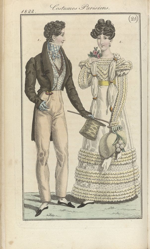 Journal des Dames et des Modes, editie Frankfurt 16 Juin 1822, Costumes Parisiens (25) (1822) by anonymous and J P Lemaire